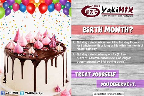 BIRTHDAY PROMO ALERT Every year .